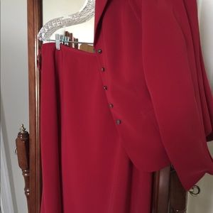 Striking red Kasper 2 piece suit